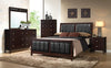 Carlton Eastern King Upholstered Bed Cappuccino and Black - 202091KE - Luna Furniture