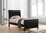 Carlton Twin Upholstered Panel Bed Cappuccino and Black - 202091T - Luna Furniture