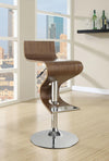 Covina Adjustable Bar Stool Walnut and Chrome - 100396 - Luna Furniture