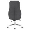 Cruz Upholstered Office Chair with Padded Seat Grey and Chrome - 881150 - Luna Furniture