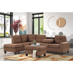 Heights Chocolate Brown Reverisble Sectional with Storage Ottoman
