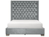 Franco Gray Velvet King Upholstered Bed