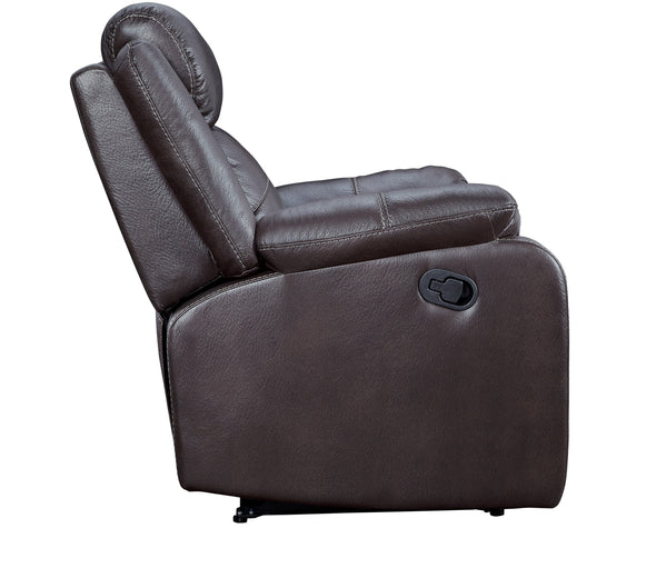 Yerba Brown Microfiber Lay Flat Reclining Chair - Luna Furniture