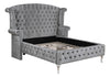 Deanna California King Tufted Upholstered Bed Grey - 205101KW - Luna Furniture