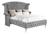 Deanna Eastern King Tufted Upholstered Bed Grey - 205101KE - Luna Furniture