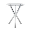Denali Round Glass Top Bar Table Chrome - 100186 - Luna Furniture