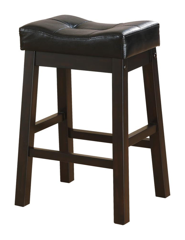 Donald Upholstered Counter Height Stools Black and Cappuccino (Set of 2) - 120519 - Luna Furniture