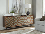 Dreggan Brown/Gold Finish Accent Cabinet - A4000577 - Luna Furniture