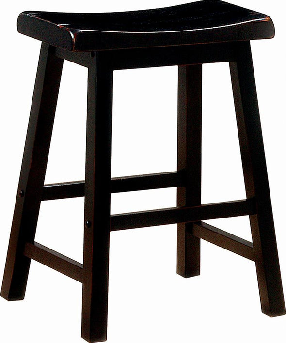 Durant Wooden Counter Height Stools Black (Set of 2) - 180019 - Luna Furniture