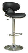Edenton Upholstered Adjustable Height Bar Stools Black and Chrome (Set of 2) - 120359 - Luna Furniture