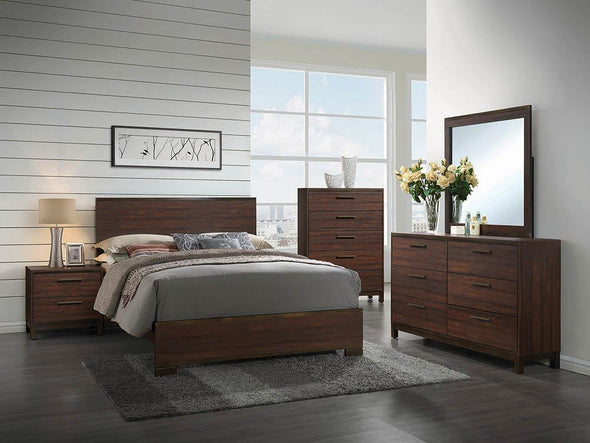 Edmonton Queen Panel Bed Rustic Tobacco - 204351Q - Luna Furniture