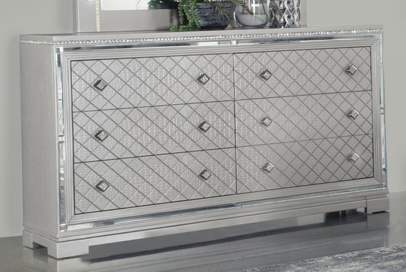 Eleanor Rectangular 6-drawer Dresser Metallic - 223463 - Luna Furniture
