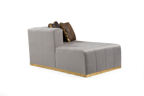 Elisha Gray Velvet Double Chaise Sectional - ELISHAGRAY-SEC - Luna Furniture