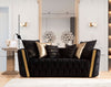 Fanci Black Velvet Living Room Set - FANCIBLACK-SL - Luna Furniture