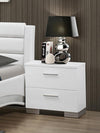 Felicity 2-drawer Nightstand Glossy White - 203502 - Luna Furniture