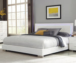 Felicity California King Panel Bed with LED Lighting Glossy White - 203500KW - Luna Furniture