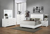 Felicity Eastern King Panel Bed Glossy White - 203501KE - Luna Furniture
