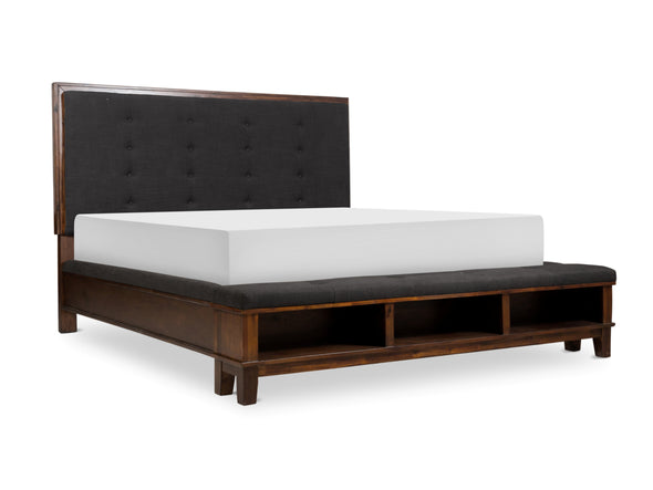 Watson Brown Queen Upholstered Storage Panel Bed
