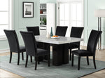 Oslo Black 7-Piece Faux Marble Dining Set