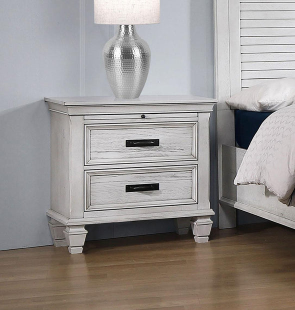 Franco 2-drawer Nightstand Antique White - 205332 - Luna Furniture