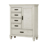 Franco 5-drawer Door Chest Antique White - 205338 - Luna Furniture