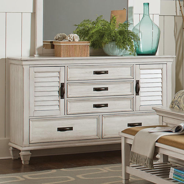 Franco 5-drawer Dresser Antique White - 205333 - Luna Furniture