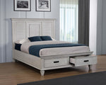 Franco California King Storage Bed Antique White - 205330KW - Luna Furniture