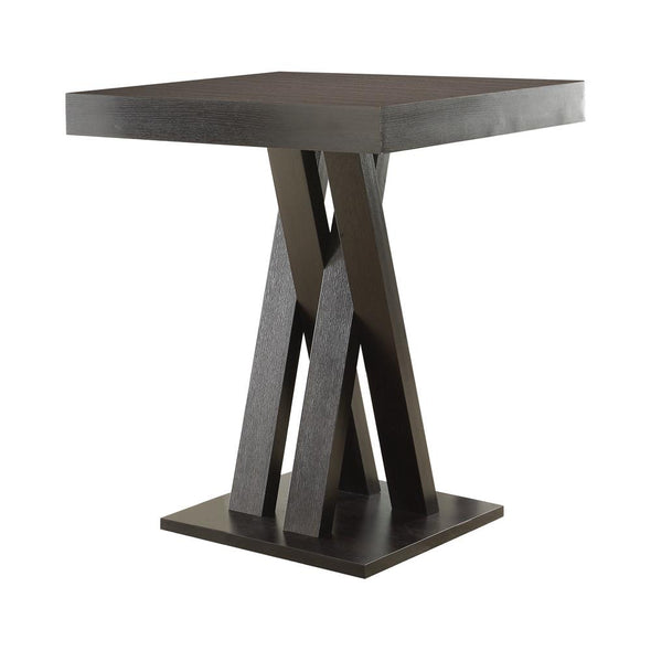 Freda Double X-shaped Base Square Bar Table Cappuccino - 100520 - Luna Furniture