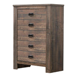 Frederick 5-drawer Chest Weathered Oak - 222965 - Luna Furniture
