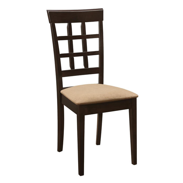 Gabriel Lattice Back Side Chairs Cappuccino and Tan (Set of 2) - 100772 - Luna Furniture