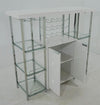 Gallimore 2-door Bar Cabinet with Glass Shelf High Glossy White and Chrome - 182757 - Luna Furniture