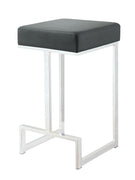 Gervase Square Counter Height Stool Black and Chrome - 105253 - Luna Furniture