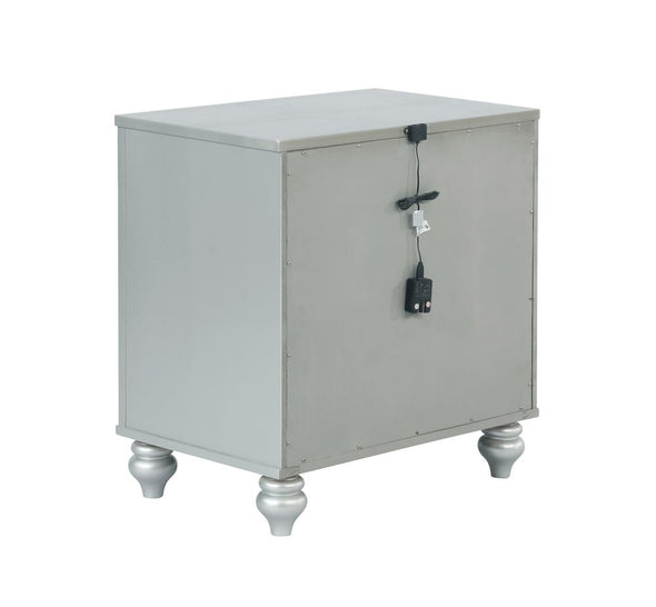 Gunnison 2-drawer Nightstand Silver Metallic - 223212 - Luna Furniture