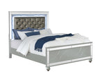 Gunnison Eastern King Panel Bed with LED Lighting Silver Metallic - 223211KE - Luna Furniture