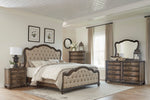 Heath Court Brown Oak Queen Bed - Luna Furniture