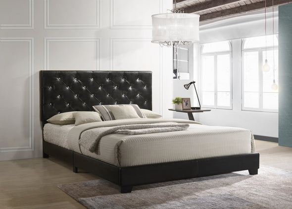 Lana Black Diamond Tufted Twin Bed - Luna Furniture