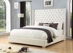 Diamond Tufted White 6 FT Queen Bed - Luna Furniture