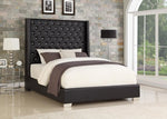 Diamond Tufted Black 6 FT Queen Bed - Luna Furniture