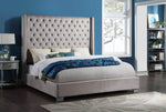 Diamond Tufted Silver 6 FT King Bed - Luna Furniture