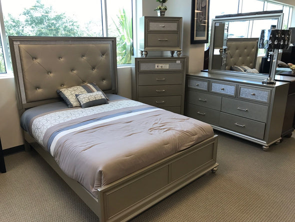 Lila Champagne Panel Bedroom Set - Luna Furniture