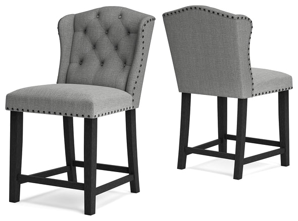 Jeanette Gray Counter Height Bar Stool, Set of 2 - D702-224 - Luna Furniture