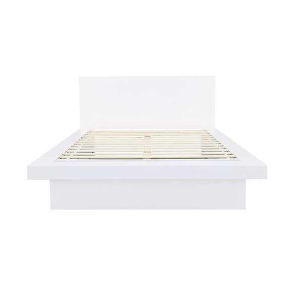 Jessica Queen Platform Bed with Rail Seating White - 202990Q - Luna Furniture