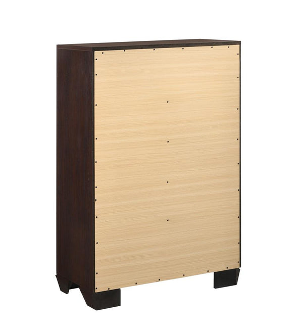 Kauffman 5-drawer Chest Dark Cocoa - 204395 - Luna Furniture