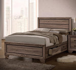 Kauffman Eastern King Storage Bed Washed Taupe - 204190KE - Luna Furniture