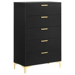 Kendall 5-Drawer Chest Black and Gold - 224455 - Luna Furniture