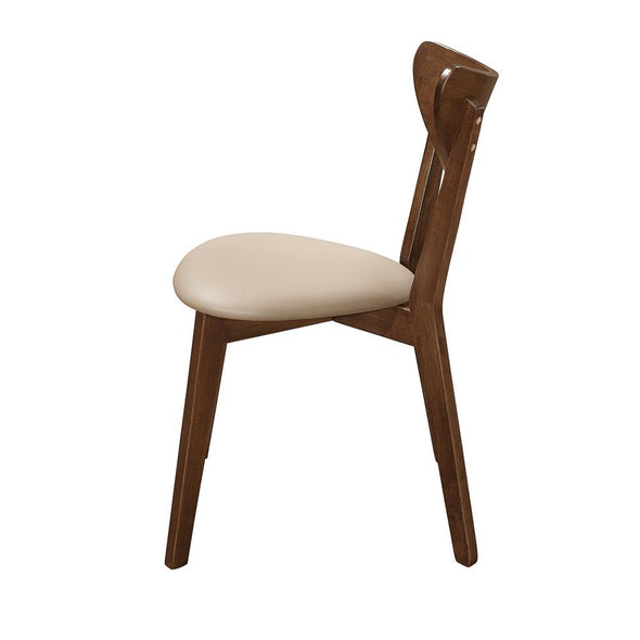 Kersey Dining Side Chairs with Curved Backs Beige and Chestnut (Set of 2) - 103062 - Luna Furniture
