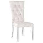 Kerwin Tufted Upholstered Side Chair (Set of 2) White and Chrome - 111102 - Luna Furniture