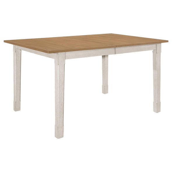 Kirby Rectangular Dining Table with Butterfly Leaf Natural and Rustic Off White - 192691 - Luna Furniture