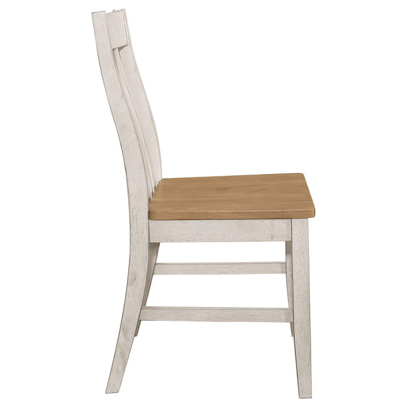 Kirby Slat Back Side Chair (Set of 2) Natural and Rustic Off White - 192692 - Luna Furniture