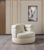 Larissa Ivory Boucle Accent Chair - LARISSAIVORY-CHAIR - Luna Furniture